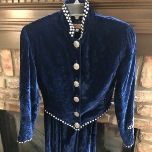 DOUBLE D RANCH ROYAL BLUE VELVET CONCHA SKIRT SET